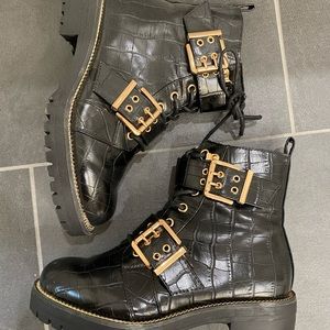 ASOS Combat Boots w/ Gold Accents Size 6
